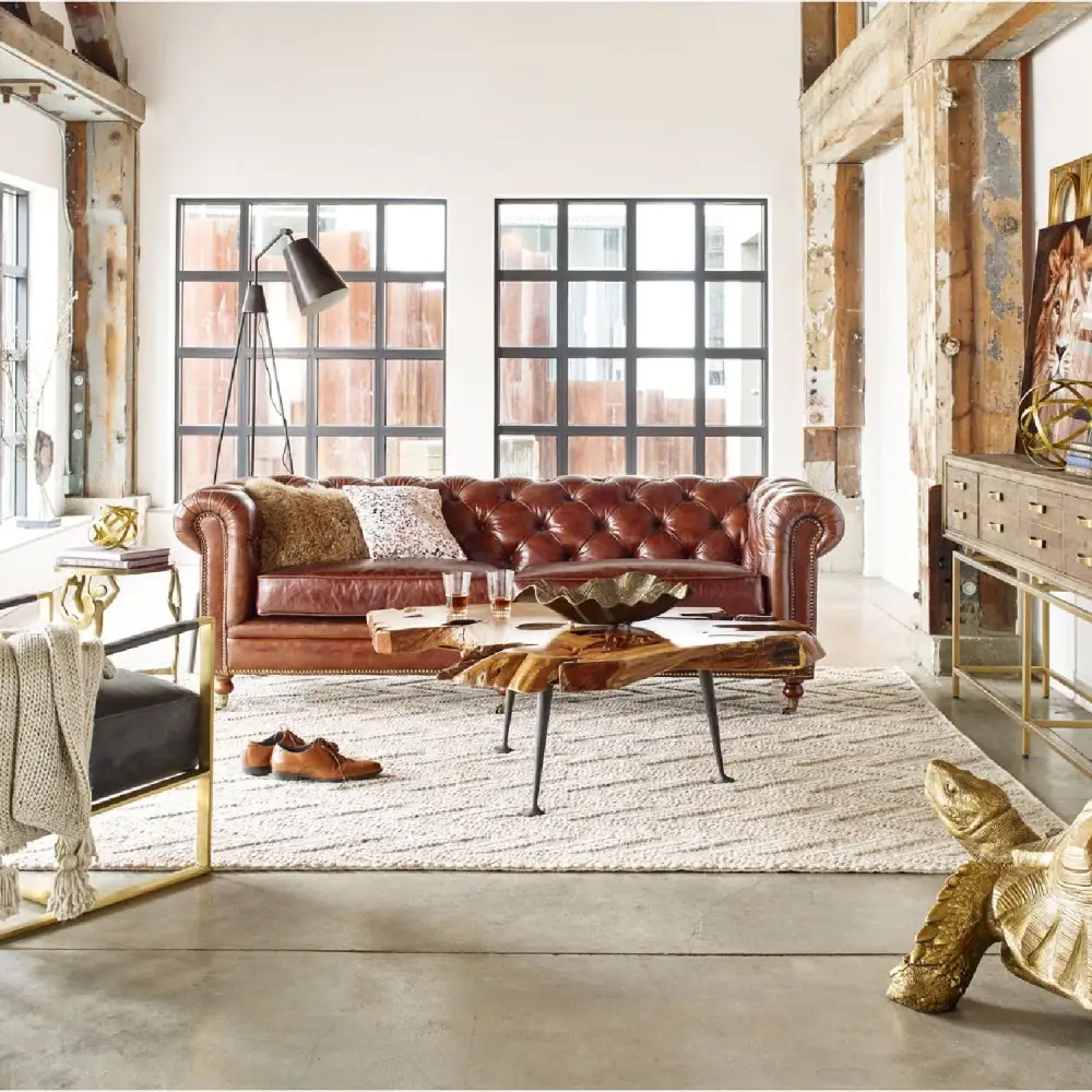 Chesterfield Tufted Leather Sofa