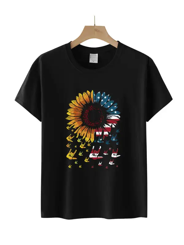 Chic Round-Neck Collared Short-Sleeve Knit T-Shirt
