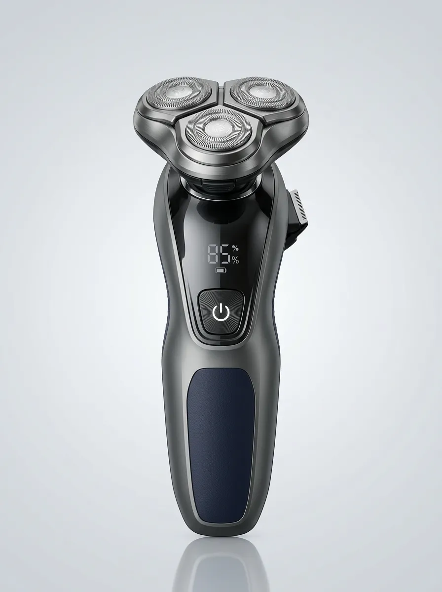 Rotary Triple-Head LED Display Electric Shaver for At-Home Shaving