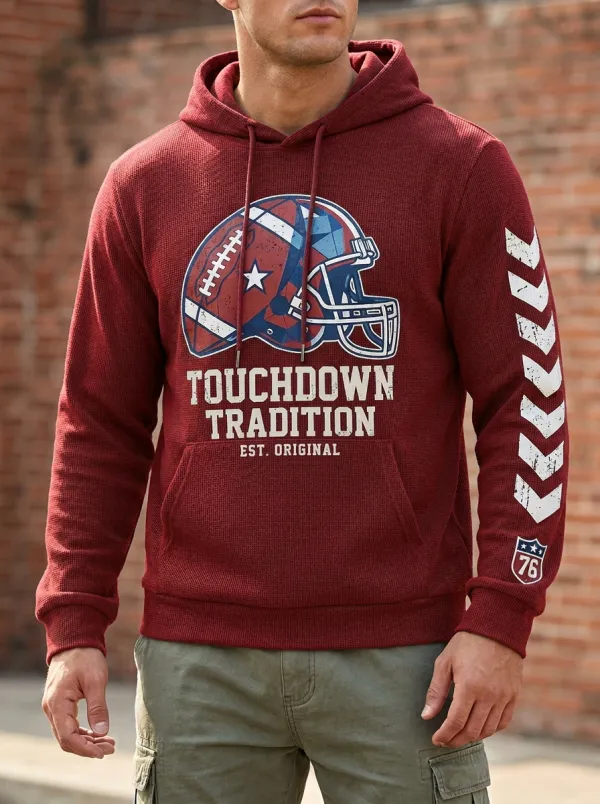 Men's Football Lover Touchdown Tradition Helmet Printed Hoodie