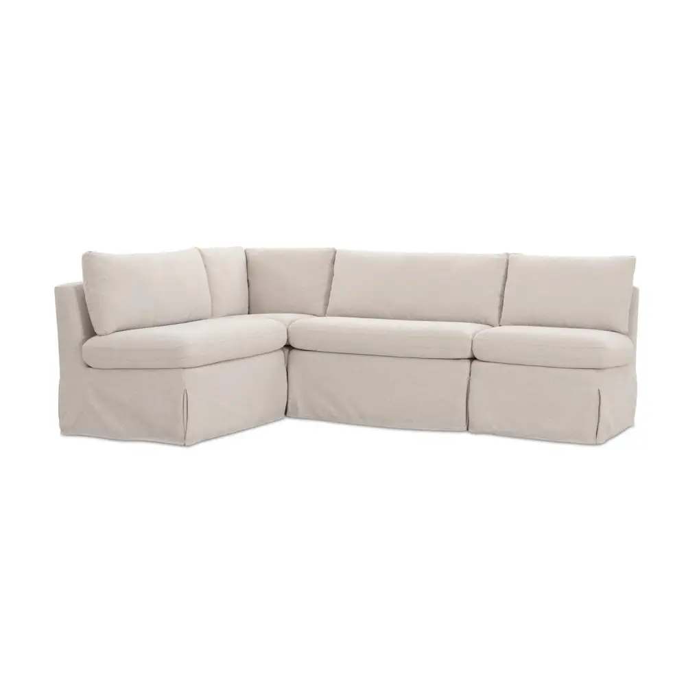 L-Shaped Slipcovered Lounge Seating