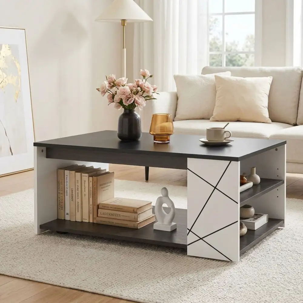 Wide Surface Shelf Coffee Table