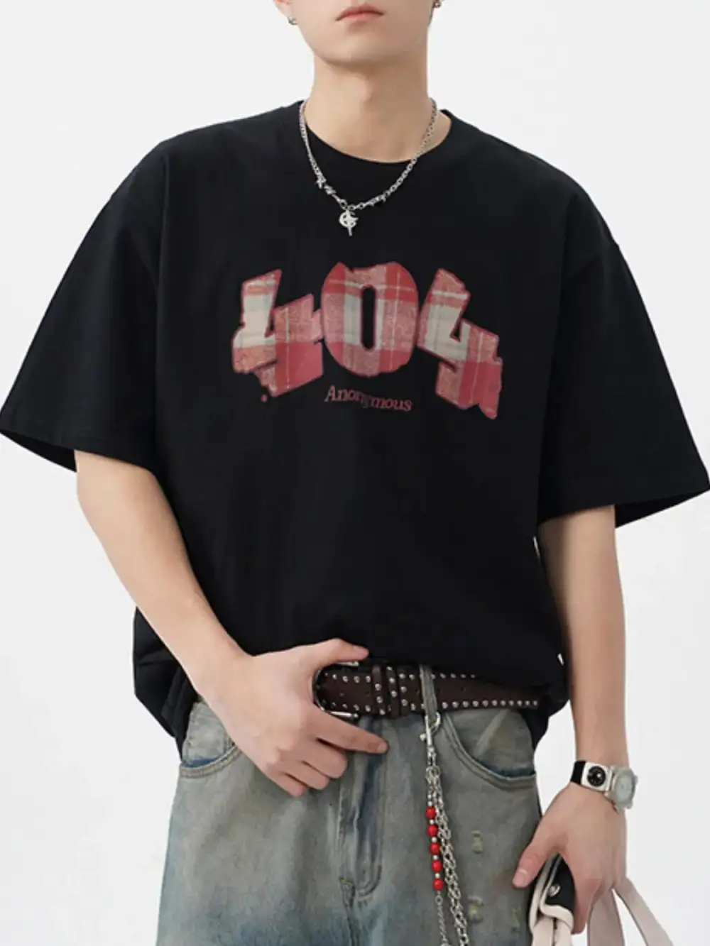 Woven Crew Neck Half Sleeve Tee