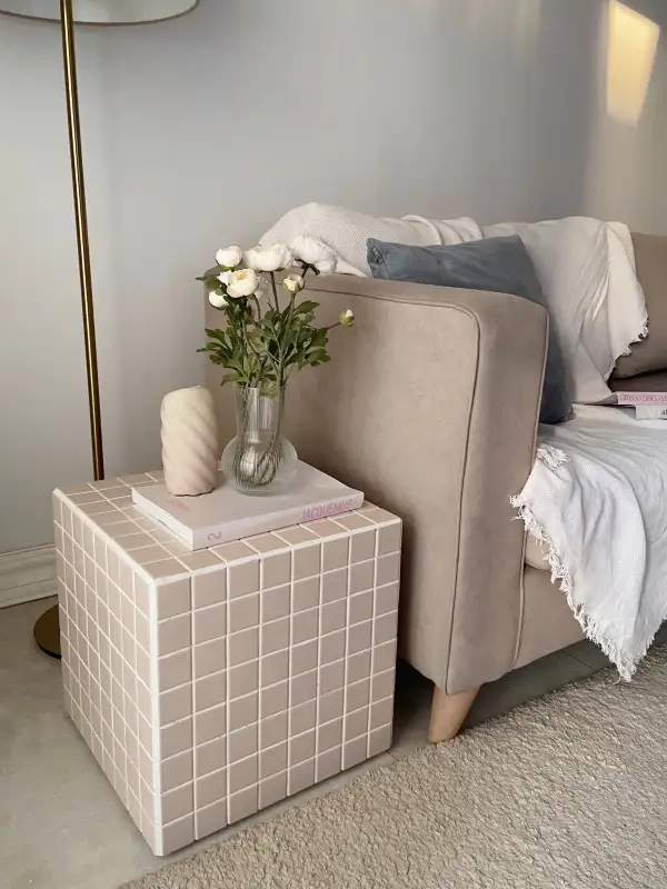 Tiled Cube Side Table