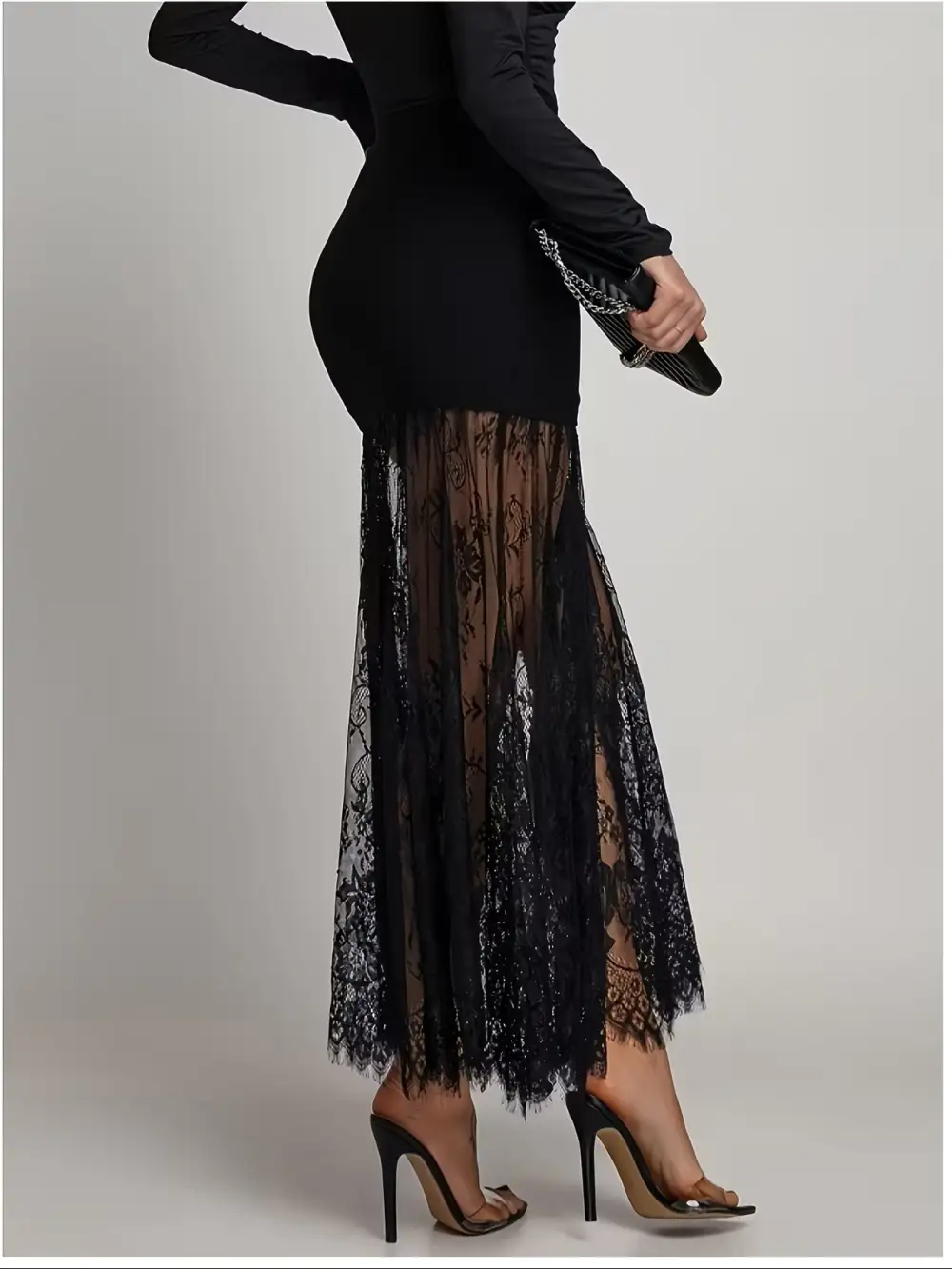Casual Lace Maxi Skirt
