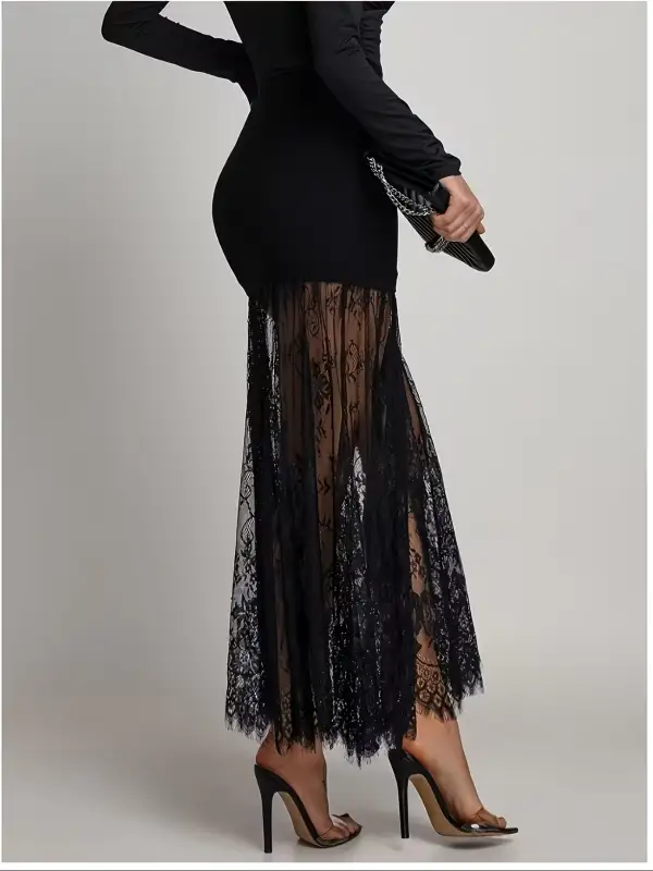 Casual Lace Maxi Skirt