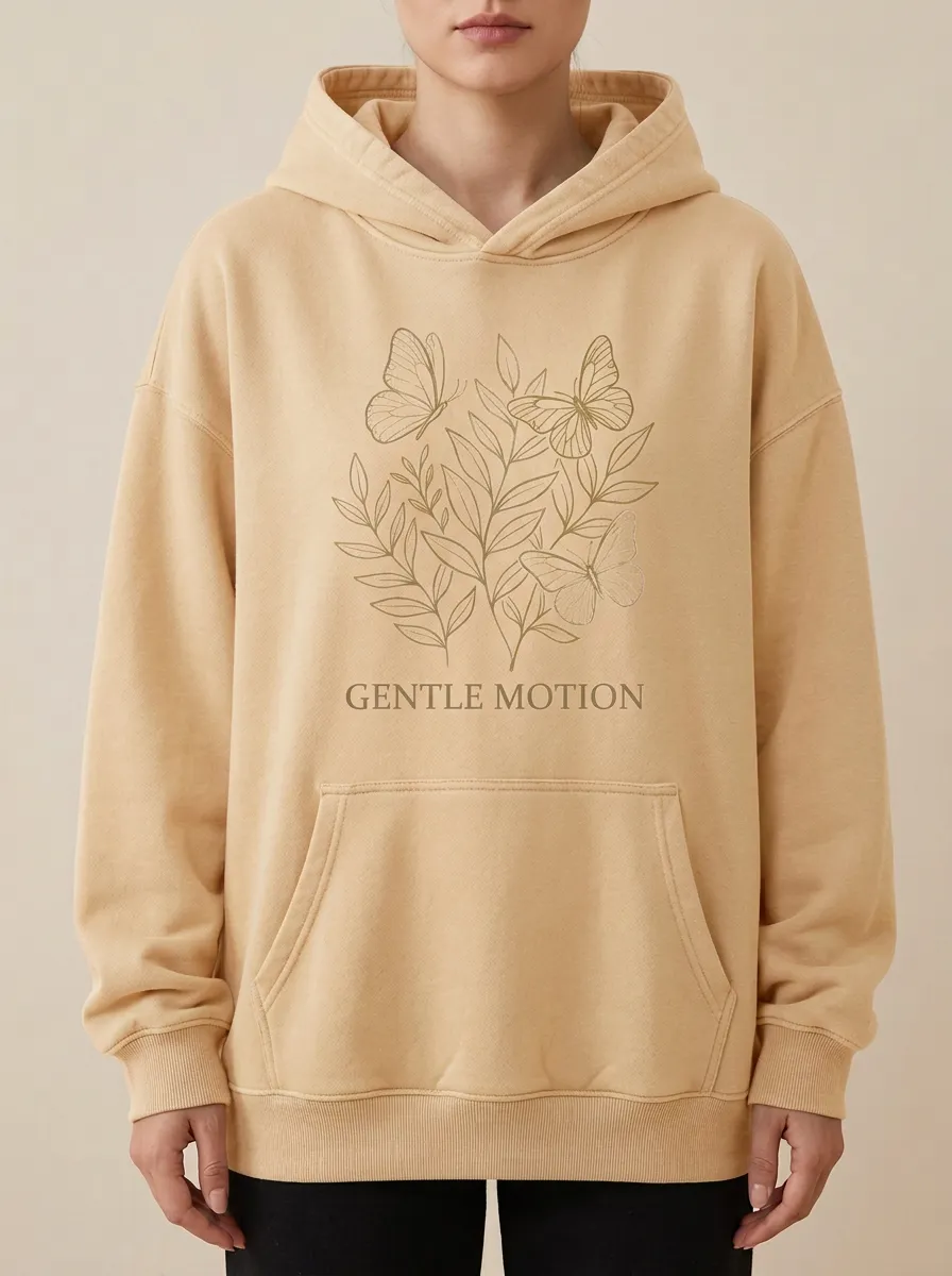 Relaxed Nature Butterfly Floral Gentle Motion Hoodie