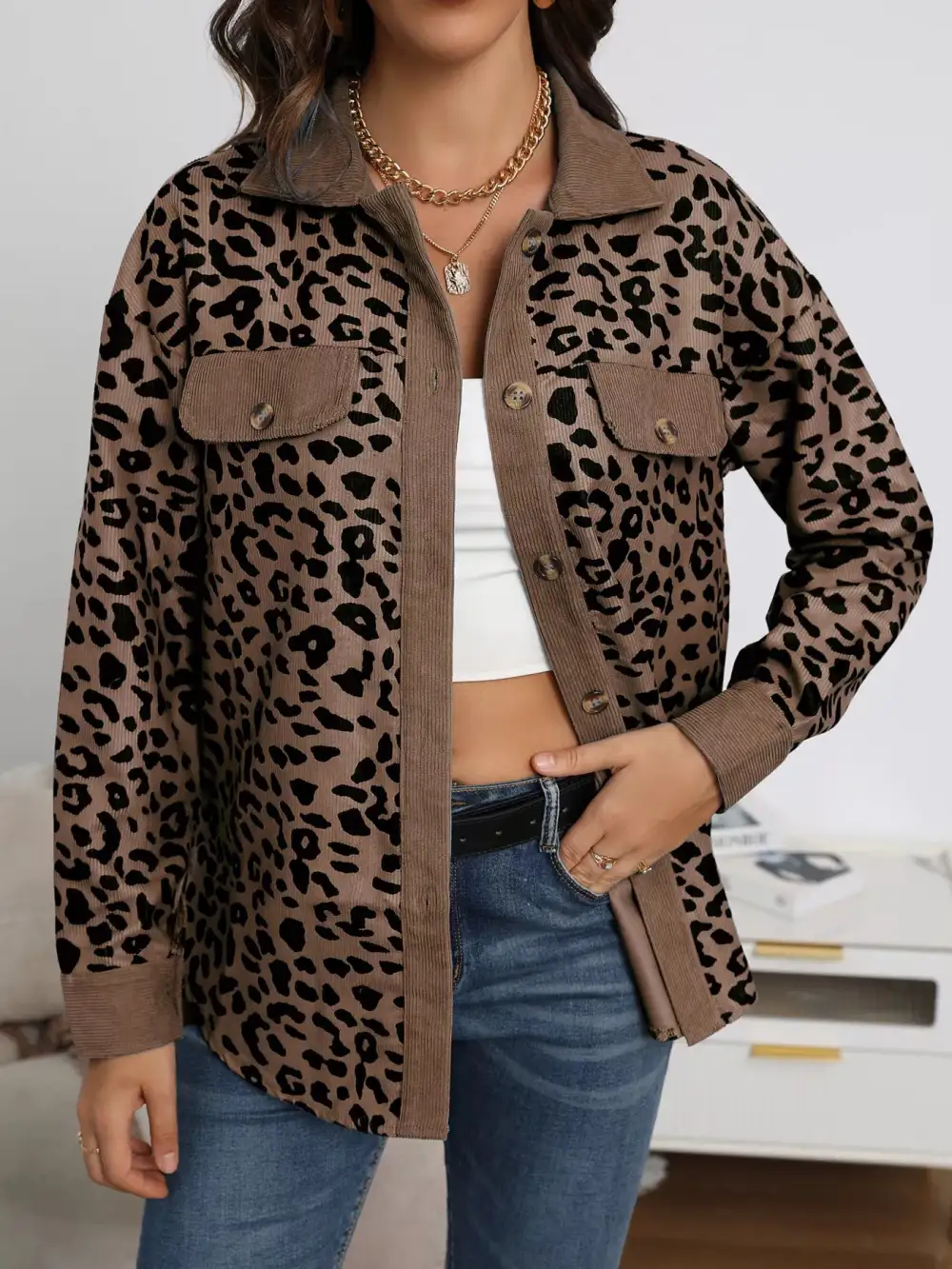 Full Size Zip Up Zebra Print Bomber Jacket