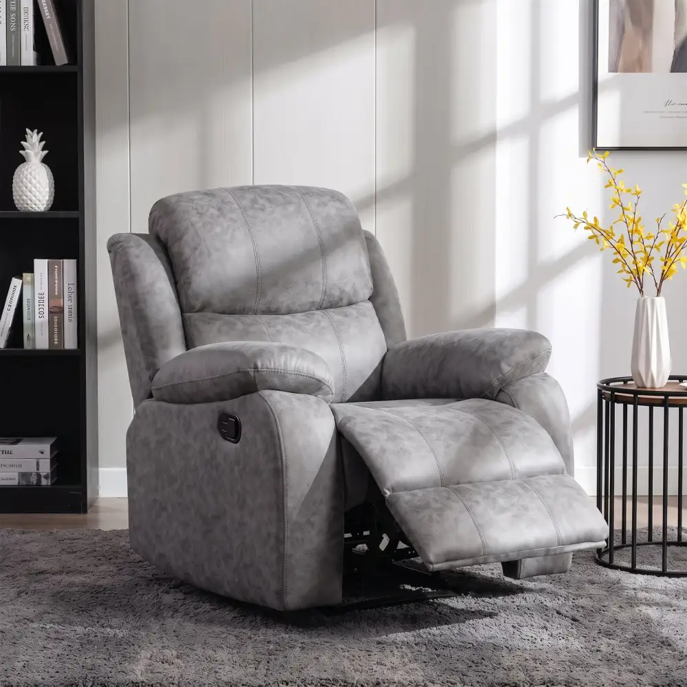 Padded Clean Profile Fabric Recliner Chair