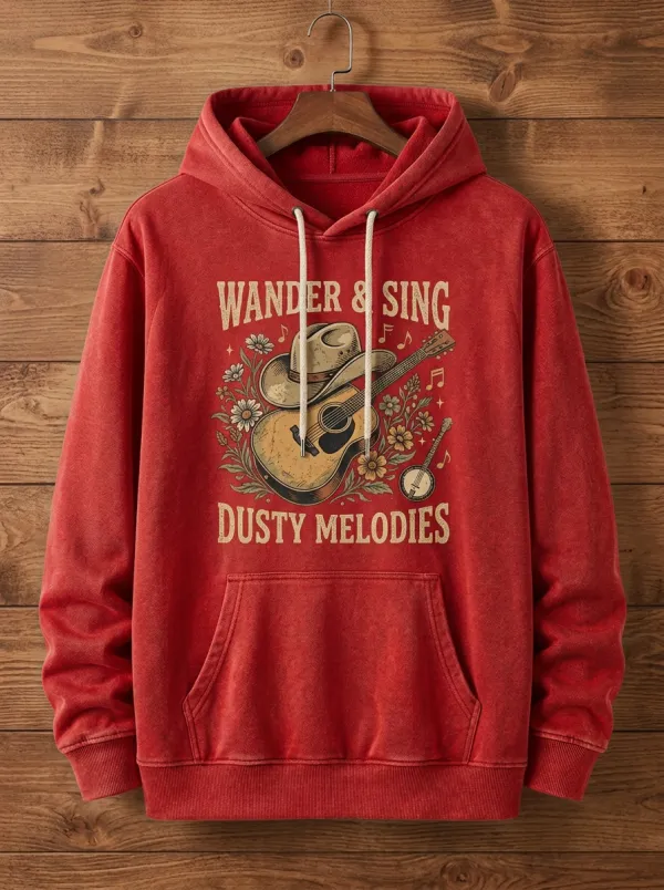 Country-Road Guitar Cowboy-Hat Country Music Graphic Hoodie
