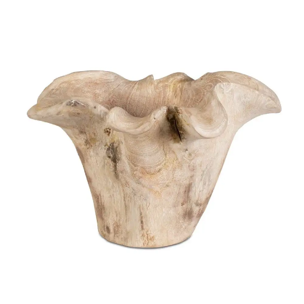 Teak Wavy Indoor Outdoor Bowl