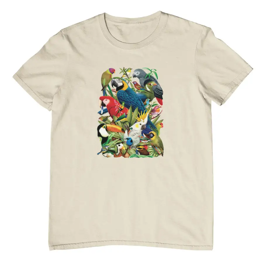 Bird World Graphic Cotton T-Shirt