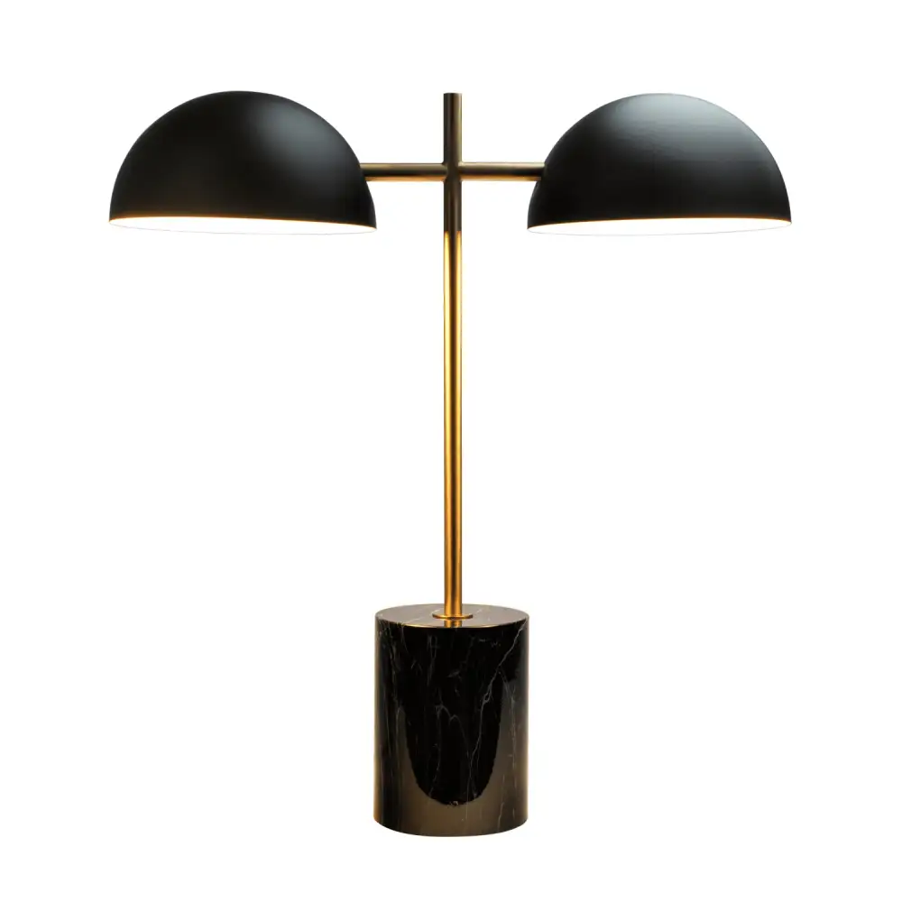Double Desk Lamp with Faux Marble Base