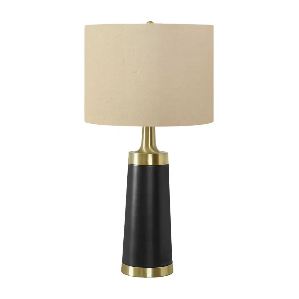 Drum Shade Modern Cement Metal Linen Table Lamp