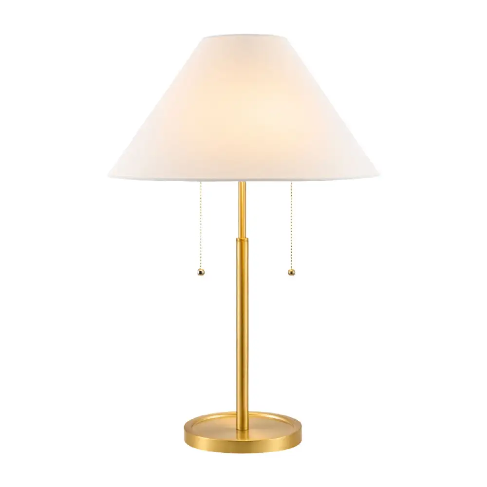 Art Deco Linen Shade Modern Metal Iron Table Lamp