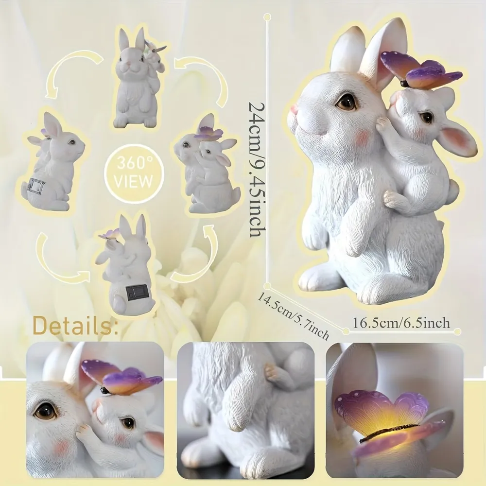 Mother Baby Bunny Statue