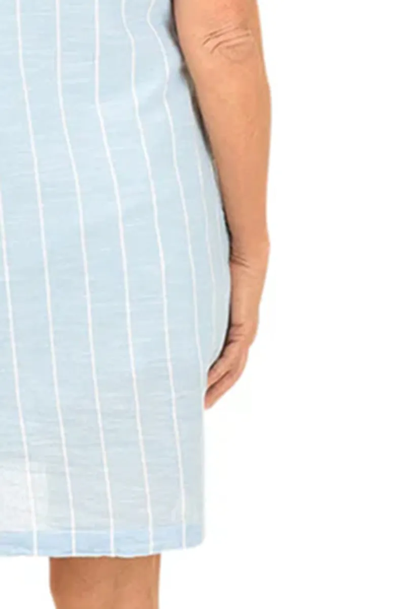 Stripe Sleeveless Lace-Up Dress