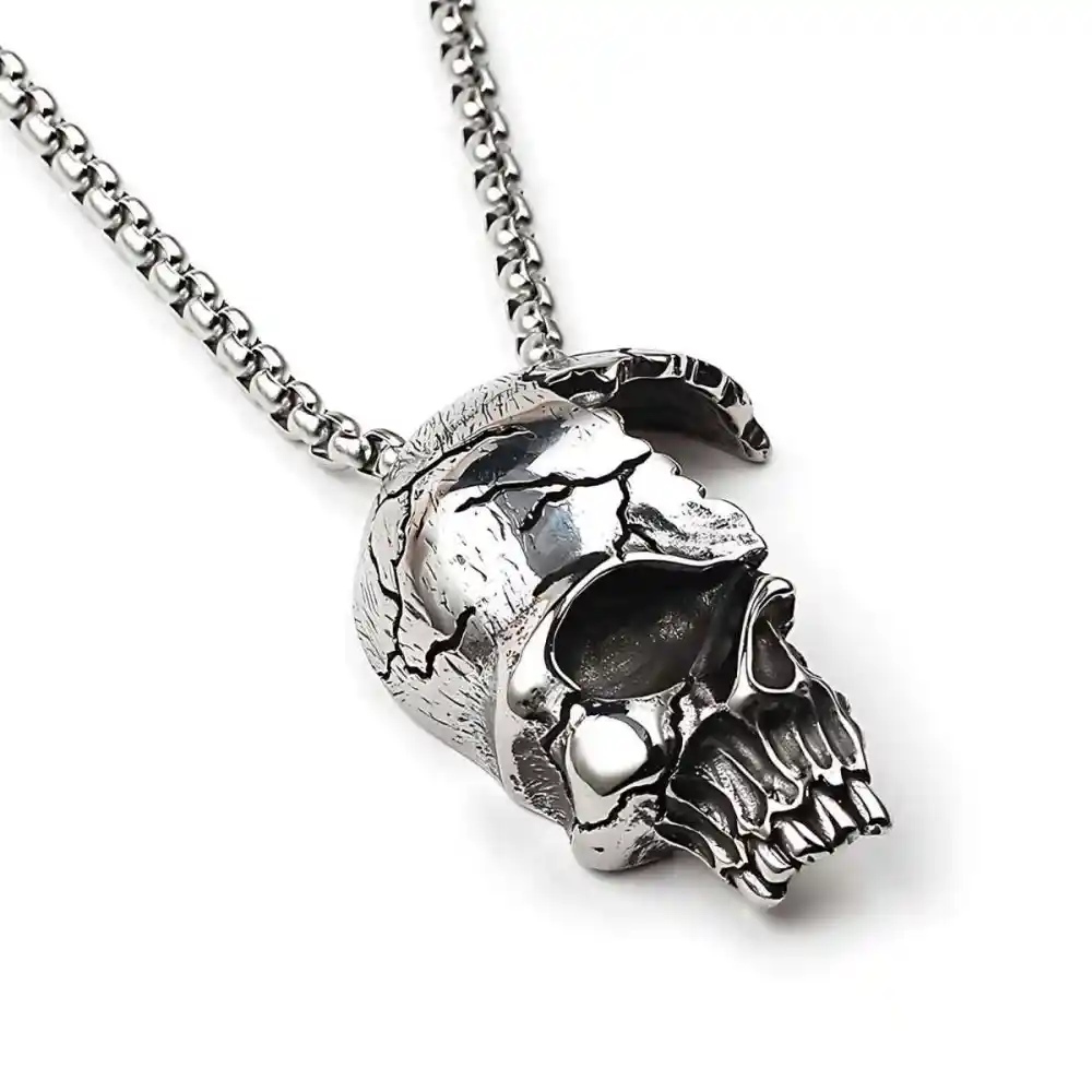 Men's Half Skull Head Necklace