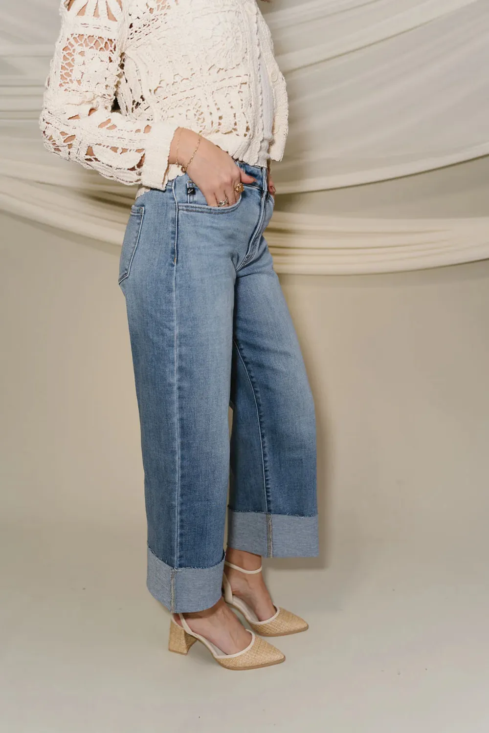 Wide Crop Leg Jeans