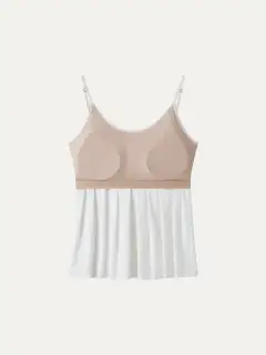 U-Neck Pleated Spaghetti Bra Tank