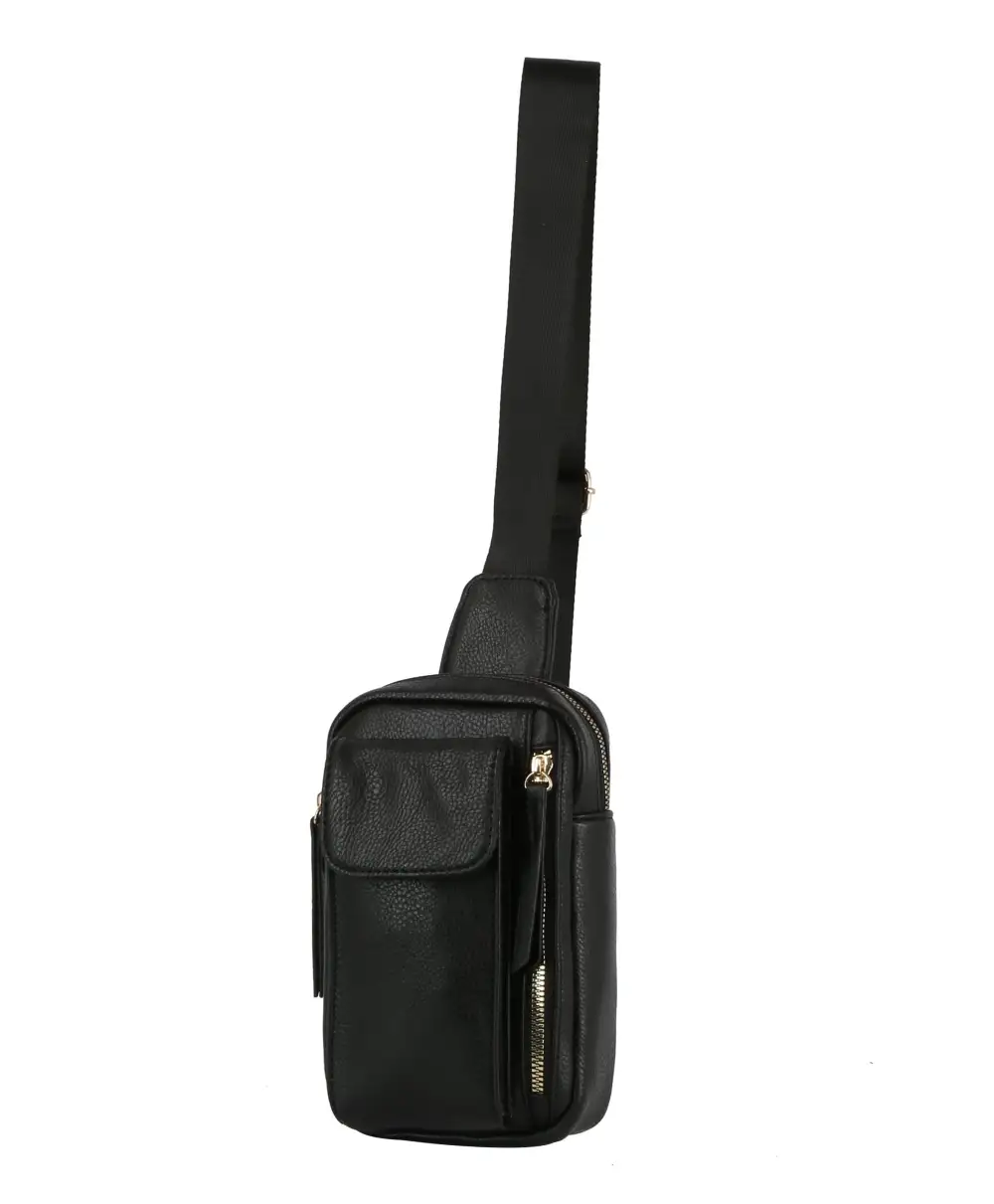 Relaxed Detail Flap Front Pocketed Faux Leather Crossbody Sling Bag