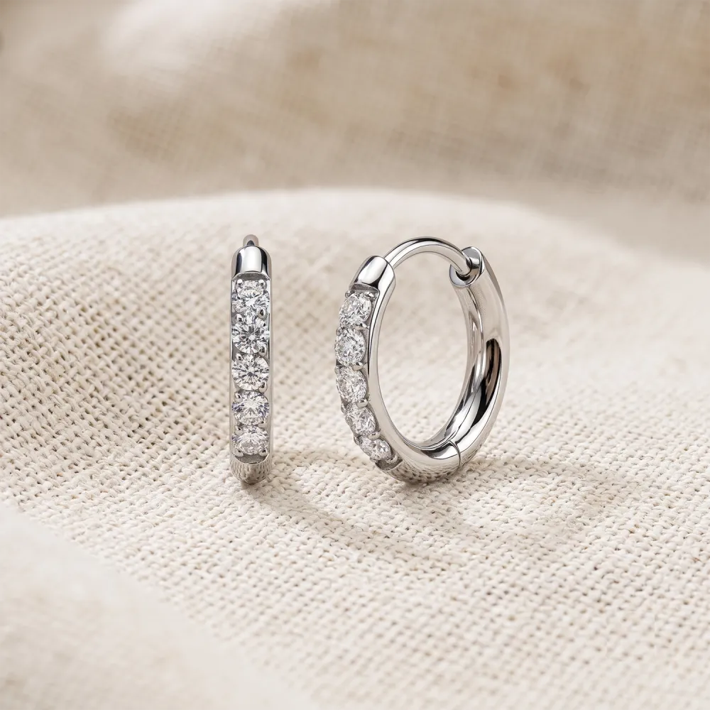 Titanium Moissanite Hoop Earrings
