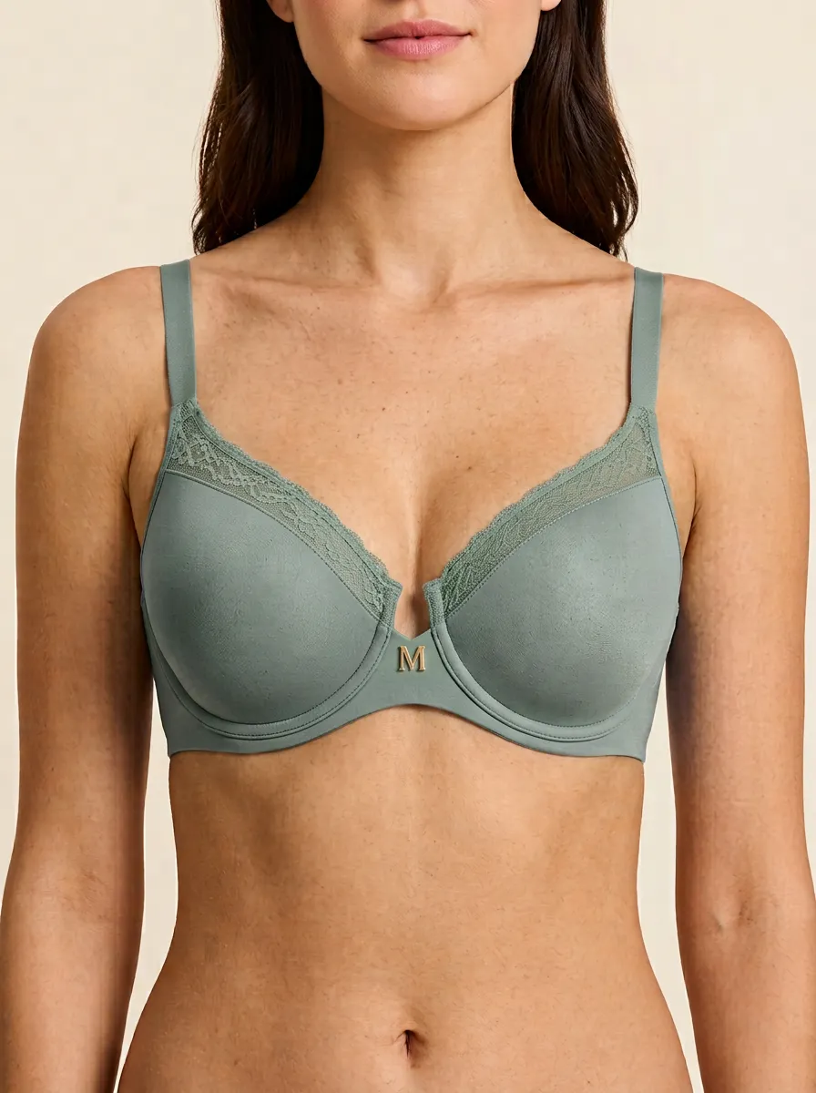 Classic Underwire Lace Trim Detail Classic Look Women's Bra