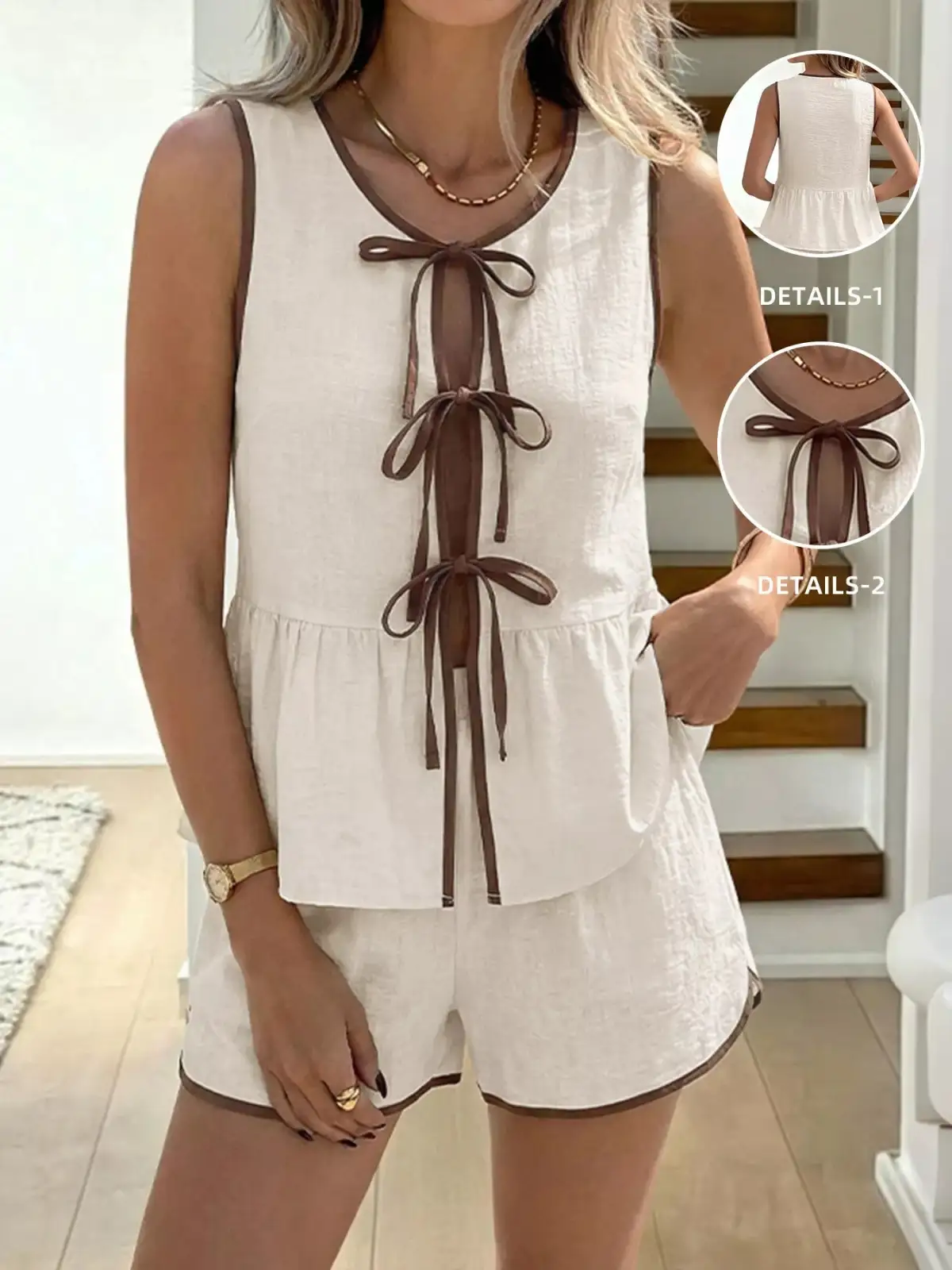 Textured Relaxed Everyday Top and Shorts Matching Set