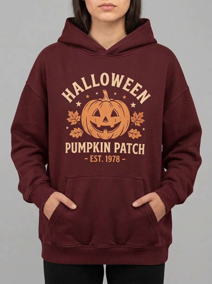 Unisex Halloween Pumpkin Patch Est 1978 Printed Hoodie