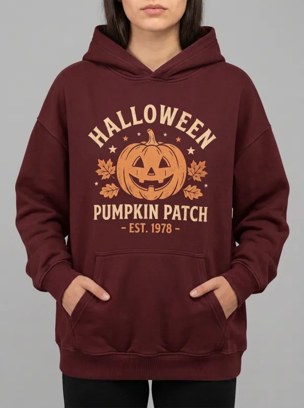 Unisex Halloween Pumpkin Patch Est 1978 Printed Hoodie