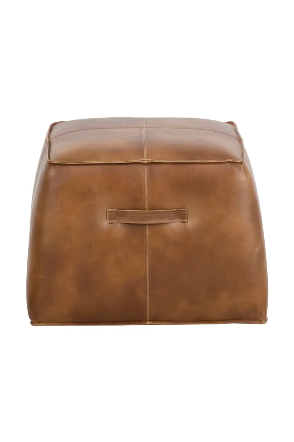 Leather-Style Cube Ottoman