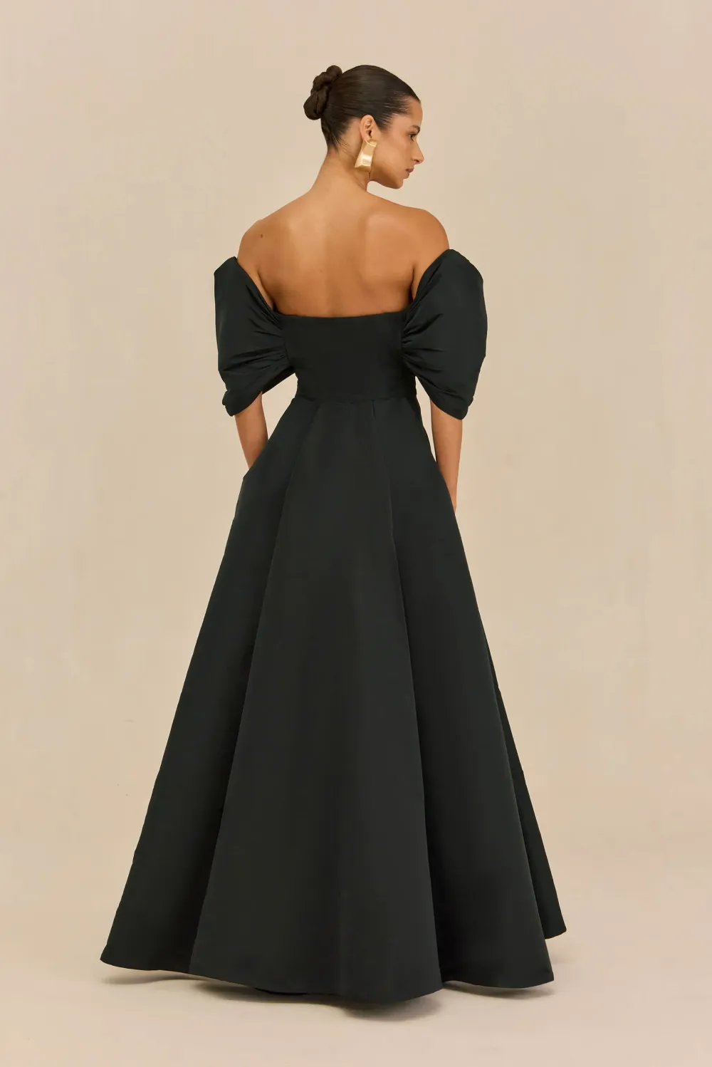 Anais Black Off Shoulder A-Line Maxi Dress