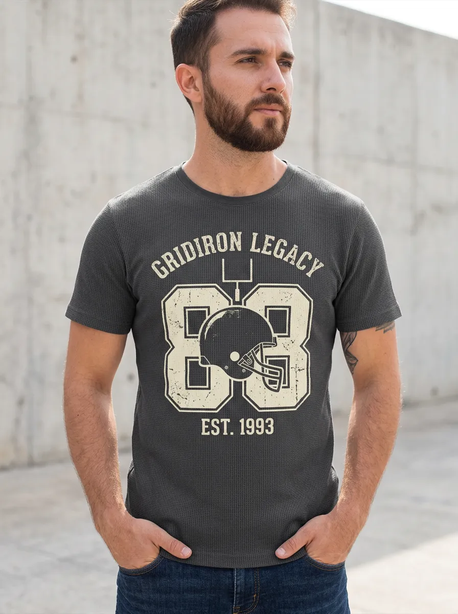 Men's American Football Gridiron Legacy Helmet Printed T-shirt