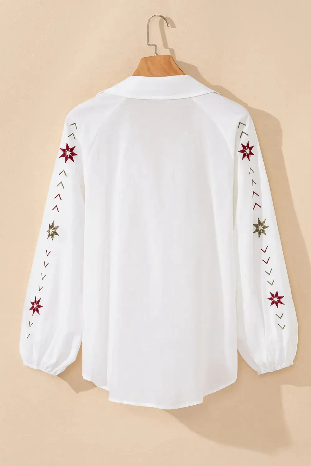 Floral Embroidered Eyelet Shirt Blouse