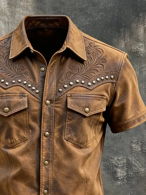 Men's Retro Pocket Short-Sleeve Shirt