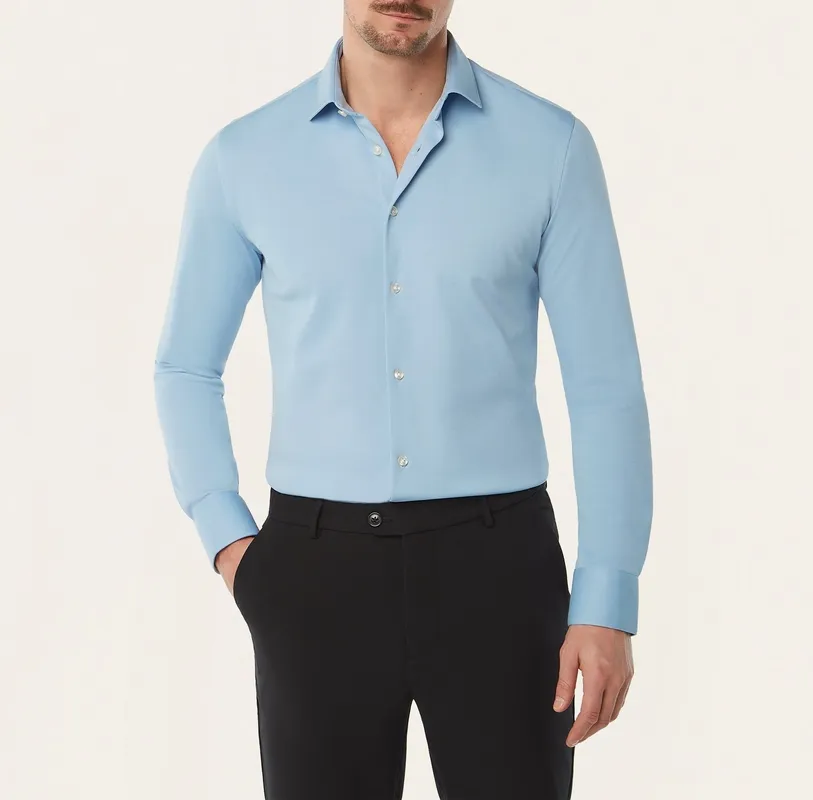Knit Non-Iron Shirt Blue