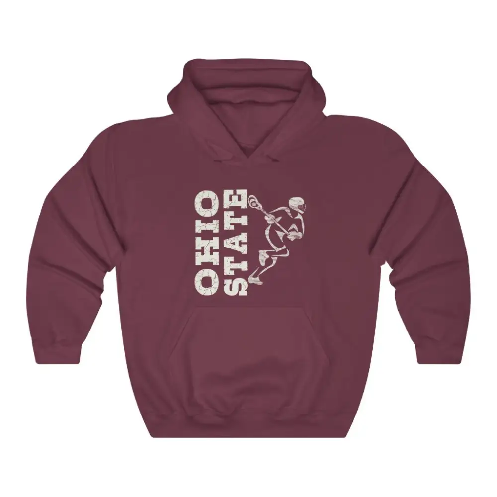 Relaxed Vintage Player Lacrosse Graphic Pullover Hoodie
