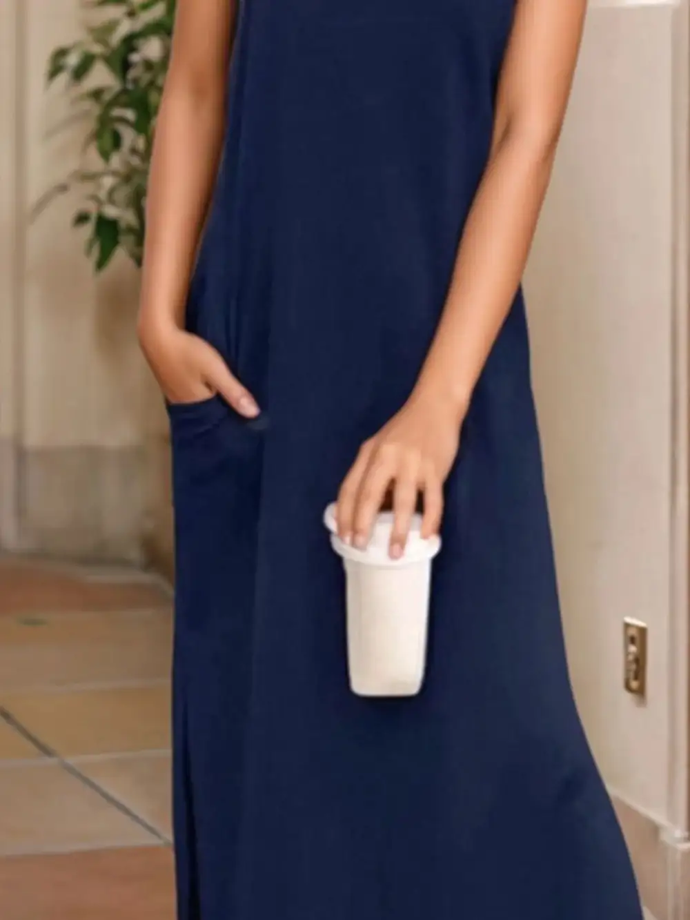 Tank Slit Round Maxi Dress
