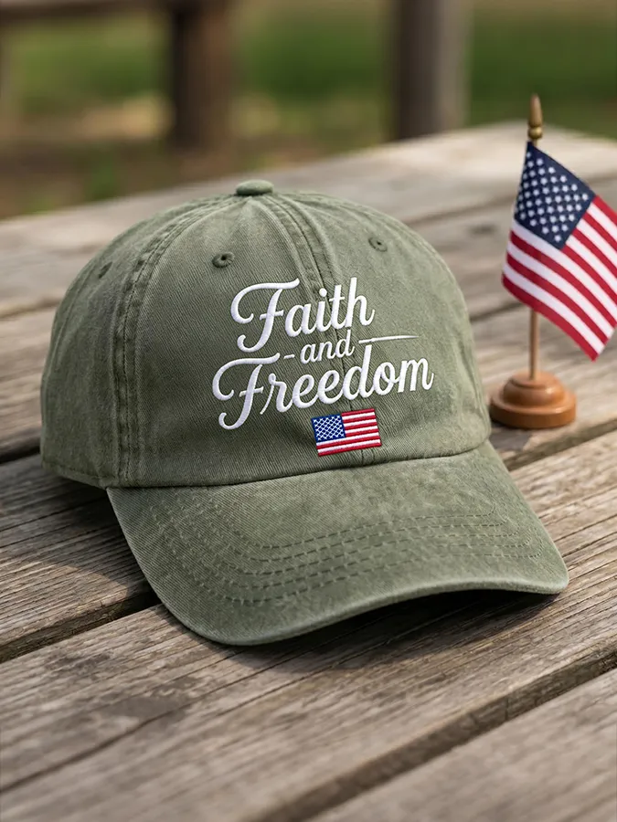 American Free Faith Patriotic Baseball Hat