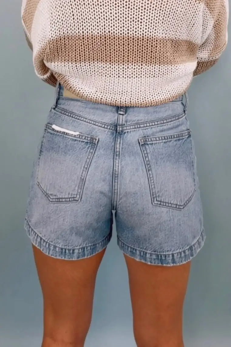 High Rise Denim Shorts