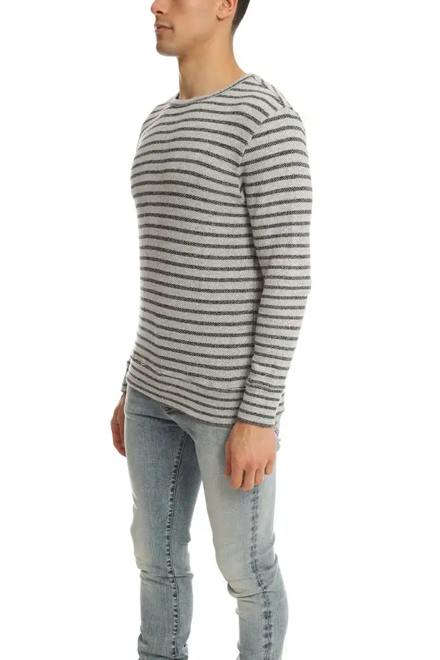 Crewneck Striped Cotton T-Shirt