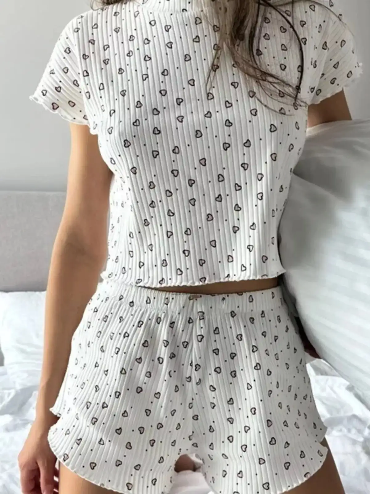 Refined Ribbed Top and Shorts Lounge Set