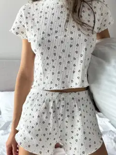 Refined Ribbed Top and Shorts Lounge Set