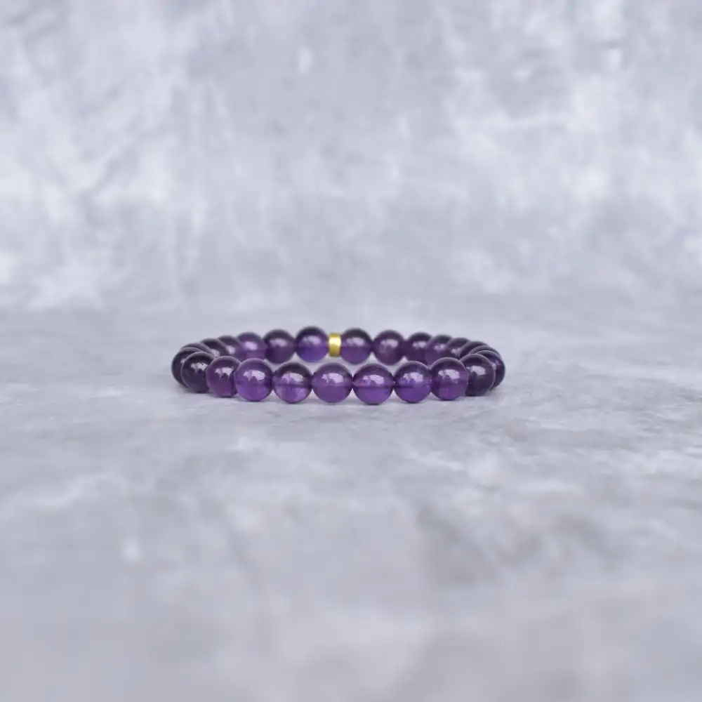 Minimal Amethyst Bead Bracelet