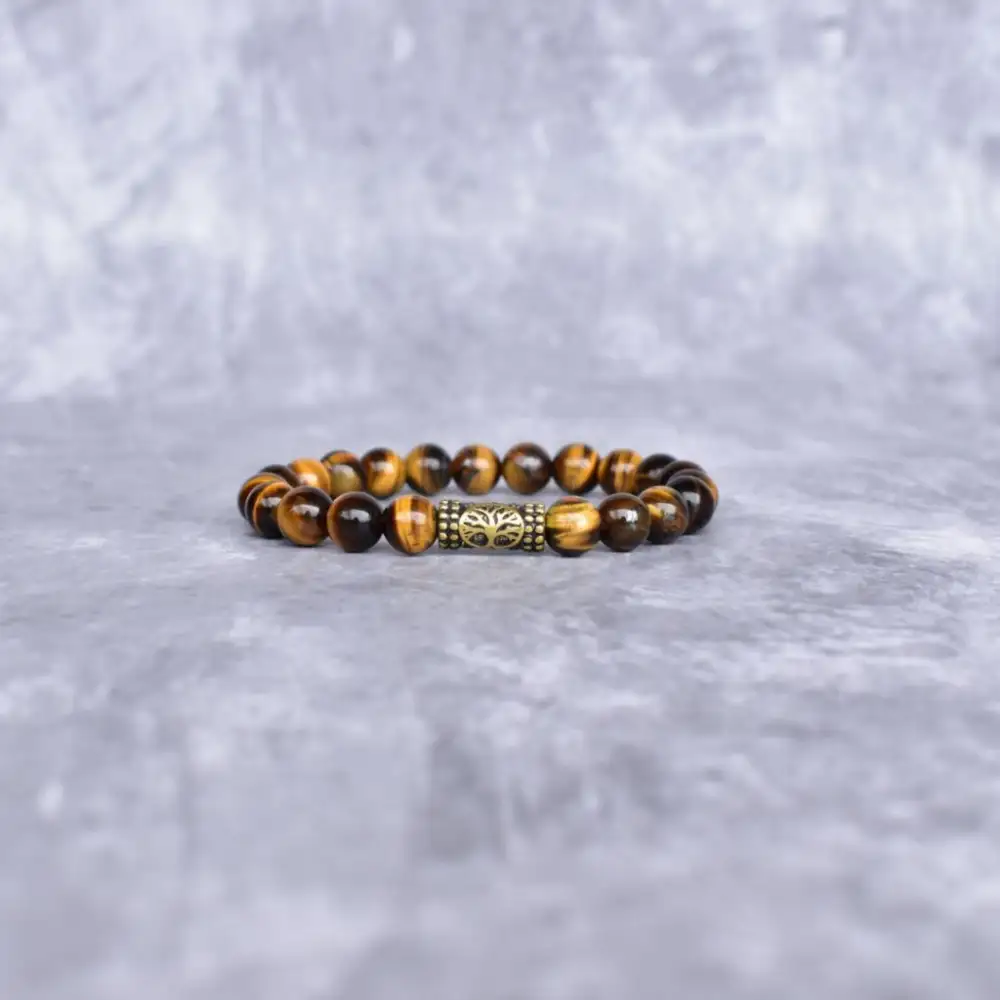 Tree Of Life Tiger Eye Bead Bracelet