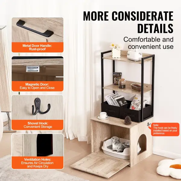 Hidden Storage Litter Box Enclosure
