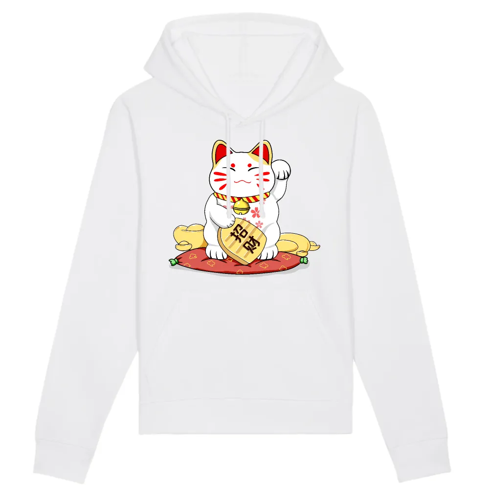 Lucky Cat Graphic Pullover Hoodie