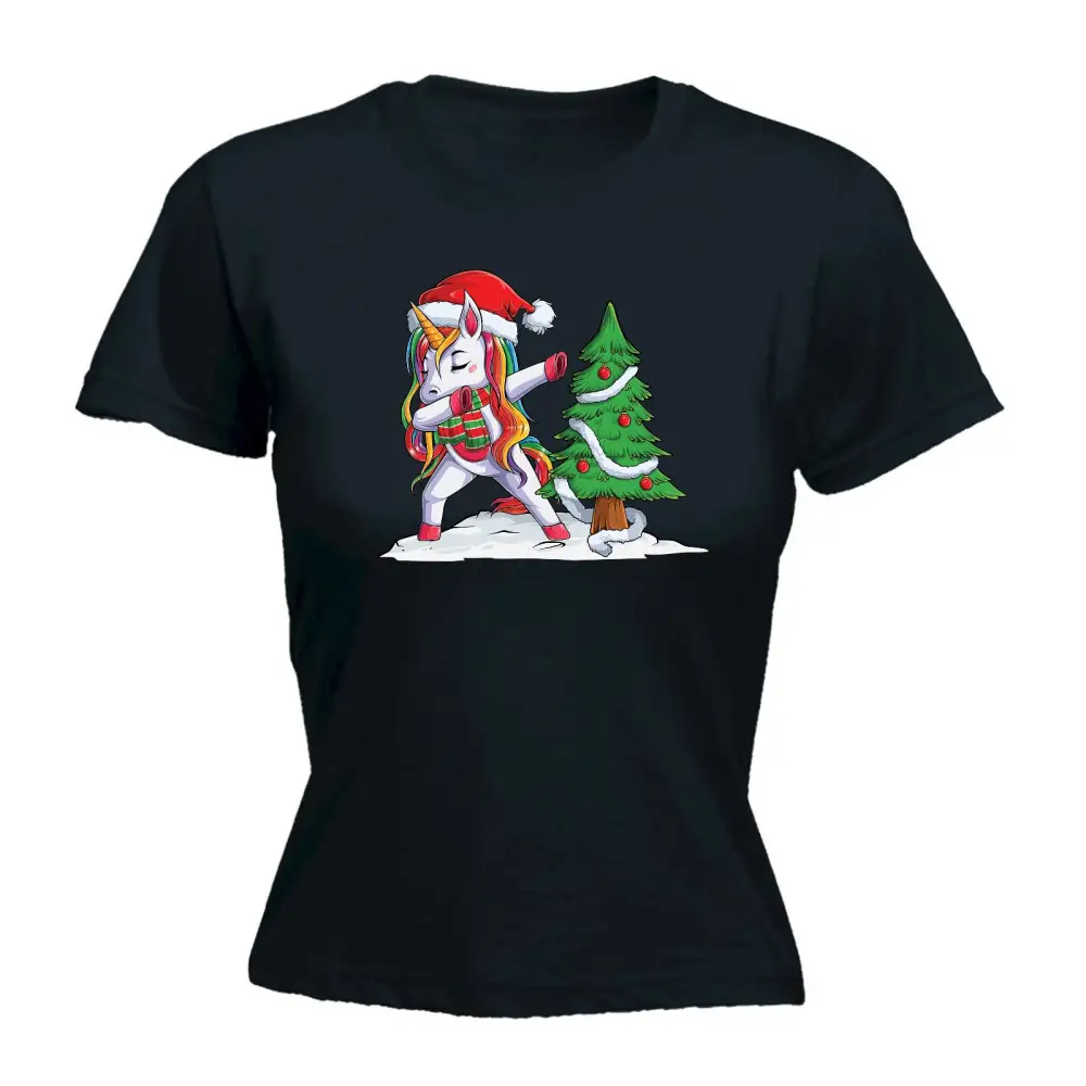 Unicorn Dab Graphic Fitted Tee