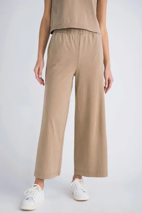 Solid Flare Pocket Pant - Iced Coffee