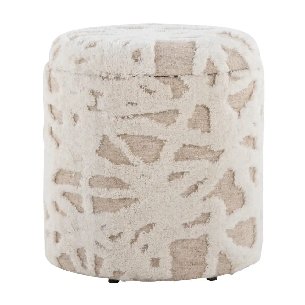 Round Textured Storage Ottoman